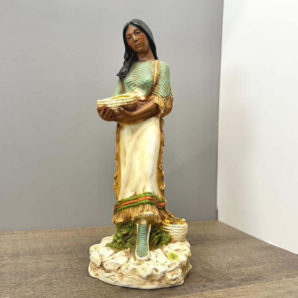 Vintage Homco Masterpiece Native American Woman Papoose Figurine 12.5 Inch 1980
